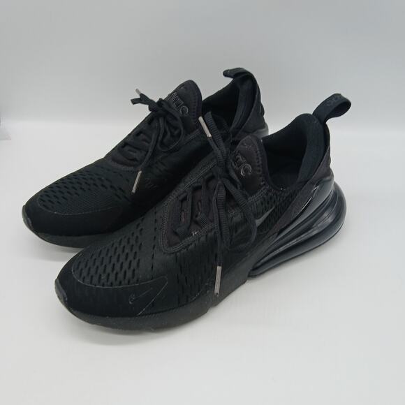 Nike Air Max 270 Triple Black Athletic Sneakers Shoes Athletic Running Gym SZ 8 - Picture 1 of 11